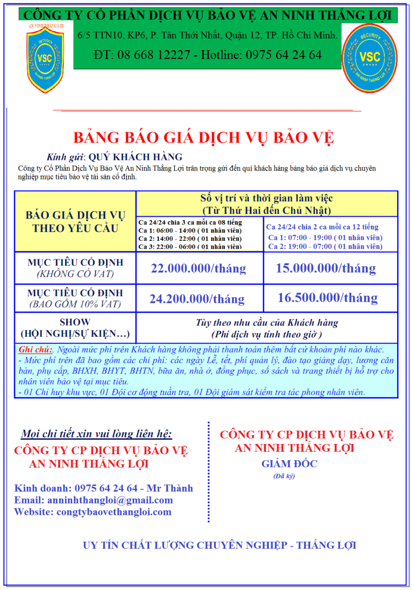 Dịch Vụ Bảo vệ Làm Ca 8 Tiềng Mỗi Ngày